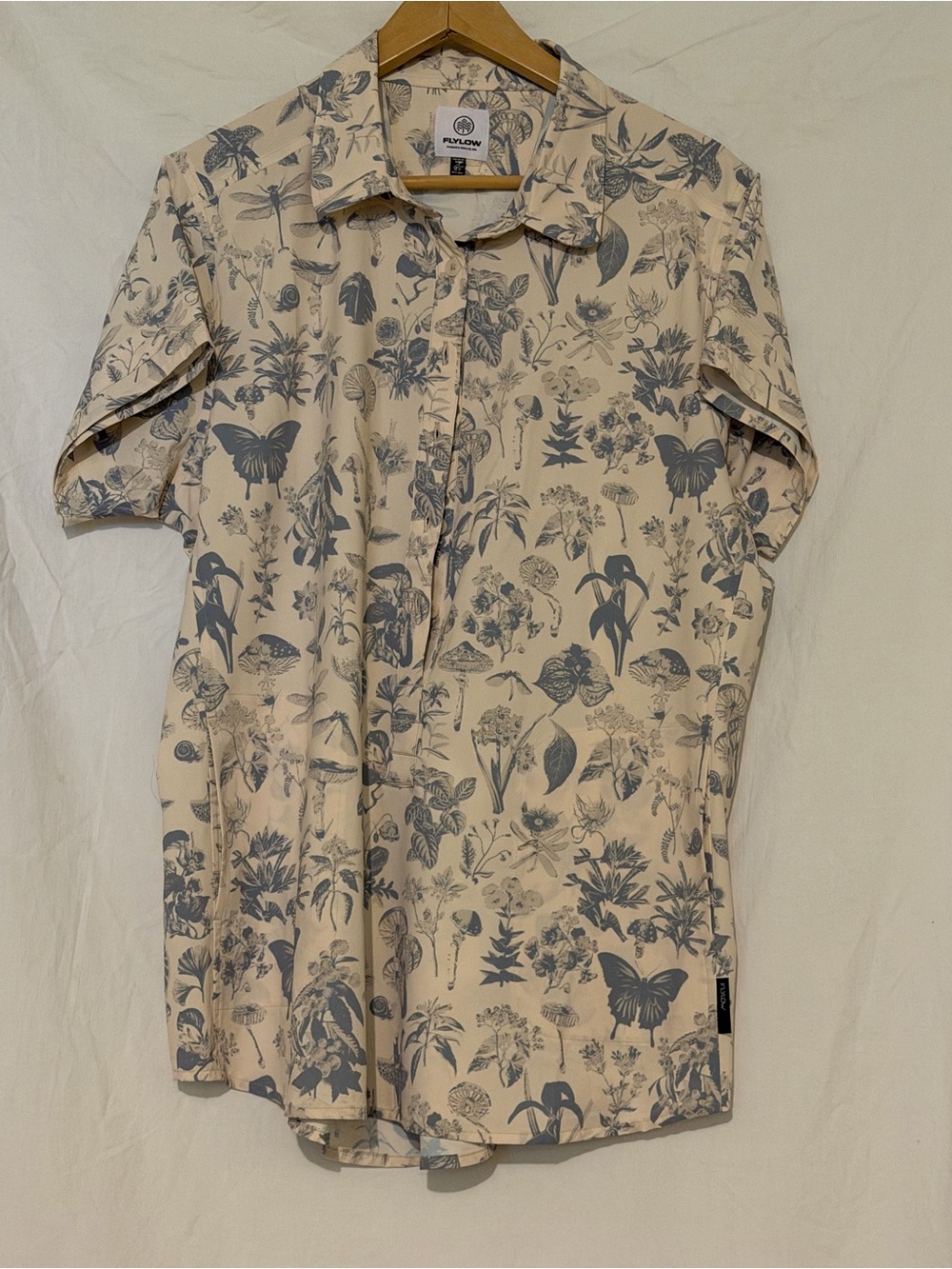 Flylow Women's Aster Biking Shirt Dune Wildflower Botanical Print Size XL NWOT